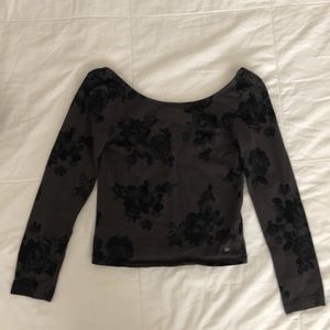 Black Crop Top Long Sleeve
